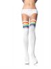 Leg Avenue Multi Colour Rainbow Thigh High Hold Up Stripe Top Stockings O/s