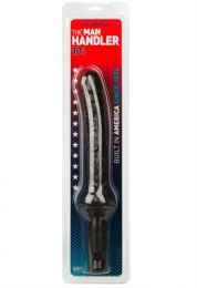 15 Inch Black Manhandler Penis Shaped Dildo With Handle And Thick Veined Texture