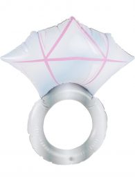 19" Silver and Pink Inflatable Diamond Ring Hen and Stag Party Women Halloween C