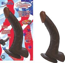 8" Harness Compatible Afro American Whopper With Testicles & Suction Cup Base