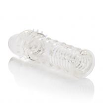 Adonis Soft & Diescreet Clear Ribbed Silicone Penis Extension With Pleasure Nubs