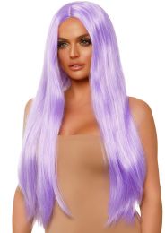 Adult Center Part Long Straight Pastel Lavender Wig