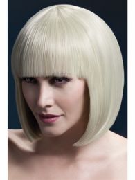 Adult Womens Blonde Sleek Bob Elise Wig With Fringe 13in Smiffys Fever Wigs