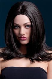 Adult Womens Brown Long Layered Sophia Wig W/ Centre Parting 17in Smiffys Fever