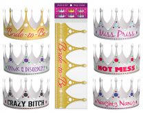 Bachelorette Party Supplies Bride To Be Award Crowns 6 Set Hen Girl Night Squad