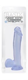 Basix 12 Inch Suction Base Dildo Lifelike Realistic Clear Textured Pipedreams