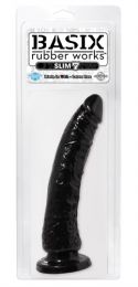 Basix 7in. Slim Dong w/Suction Cup Black