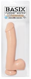 Basix Rubber Works 10 Inch Ballsy Dong With Suction Cup, Natural