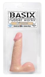 Basix Rubber Works 6 Inch Dong With Balls, Natural