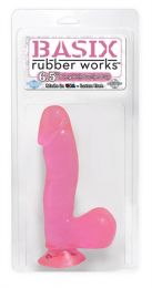 Basix Rubber Works 6.5inch Dong With Suction Cup Light Pink And Light Blue