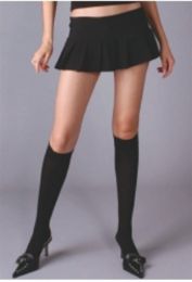 Black Opaque Knee Hi's High Stockings School Girl Socks