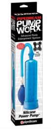 Blue Silicone Power Penis Pump Add Length Girth Improve Performance