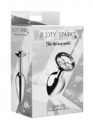 Booty Sparks Clear Gem Anal Plug Large Silver