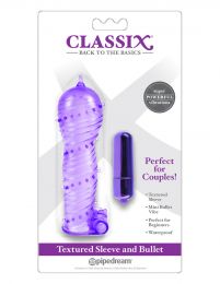 Classix Textured Sleeve & Bullet Vibrator Purple
