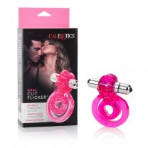 Clit Kisser Vibrating Oral Sex Tongue Vibe Dual Cock Ring Ball Erection Enhancer