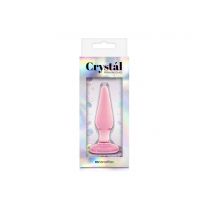 Crystal Glass Tapered Butt Plug Small Pink