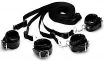 Deluxe Bed Restraint Kit Black Leather