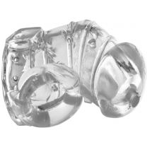Detained 2.0 Restrictive Chastity Cage With Nubs, Crystal Clear
