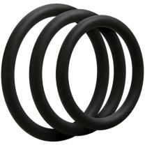 Doc Johnson Optimale  Thin 3 C Ring Set  Stretchy Silicone  Slate