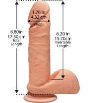 Doc Johnson Perfect D Ultraskyn Dual Density Cock, 7 Inches, Ivory Flesh
