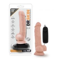 Dr Tim 7.5 inches Vibrating Cock with Suction Cup Beige