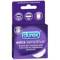 Durex Extra Sensitive Lubricated Latex Condoms 3 pack