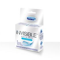 Durex Invisible Ultra Thin & Ultra Sensitive Premium Condoms, 3 Count