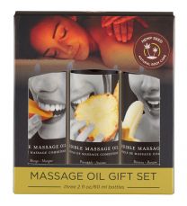 Earthly Body Edible Massage Oil Gift Set: 2oz Mango,2oz Banana & 2oz Pineapple