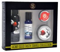 Earthly Body Tasty Travel Set Strawberry Gift Set Massage Edible Oil Candle