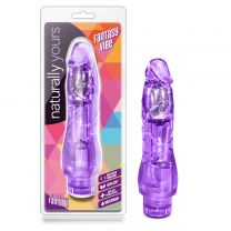 Fantasy Vibe Purple Realistic Waterproof Vibrator Sex Toy W/ Multiple Speeds