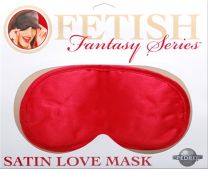 Fetish Fantasy Red Padded Satin Love Mask/blindfold With Elastic Head Strap