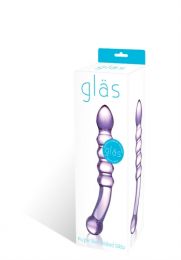 Glas Purple Rain Ribbed Glass Dildo by Electric Eel Inc.