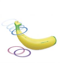 Hilarious Inflatable Banana Hoopla Ring Toss Game Three Coloured Hoops Hen Night