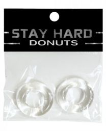 Ignite Thick Power Stretch Donut Cock Rings, Pack Of 2 Erection Rings, Clear