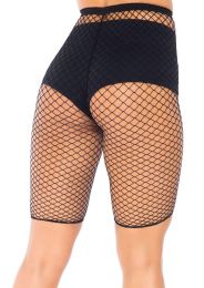 Industrial Fishnet Biker Shorts - One Size - Black