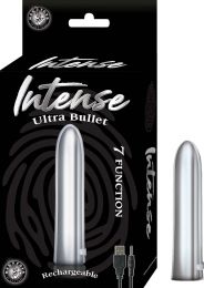 Intense Power Bullet Rechargeable 7 Function Usb Cord Included Waterproof Silver