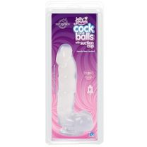 Jelly Jewels Cock And Balls With Suction Cup 6 Inch Clear