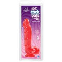 Jelly Jewels Cock And Balls With Suction Cup 7.5 Inch Ruby