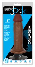 Jock Vibrating 6 inches Dildo with Suction Cup Brown