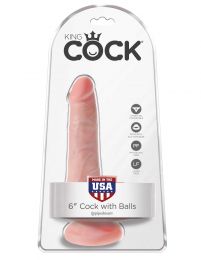 King Cock 6 inches Cock with Balls Beige Dildo