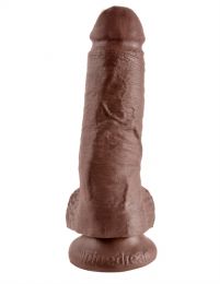 King Cock 8 Inches Cock Balls Brown