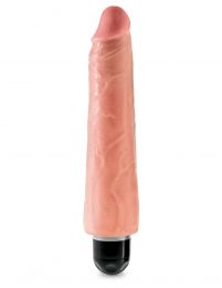King Cock 9 inches Realistic Vibrating Stiffy Beige