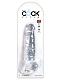 King Cock Clear 8 Inches Cock with Balls