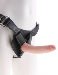 King Cock Strap On Harness With 7 Inch Ultra Realistic And Hypoallergenic Dildo