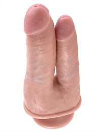 King Cock Ultra Realistic Beige Double Penetrator With Suction Cup Base