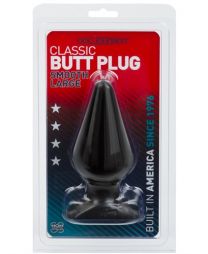 Large 6 Inch Black Butt Plug With Smooth Tapered Body And Flared Base