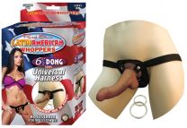 Latin American Whoppers 6.5" Dong Universal Harness,color Tan