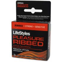 Lifestyles Ribbed Pleasure Condoms 3 Pack