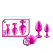 Luxe Bling Butt Plug Training Kit, Pink With White Gem