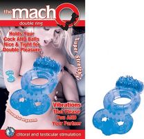 Macho Double Cock Ring With Clit & Testicle Stimulators To Please Both Partners